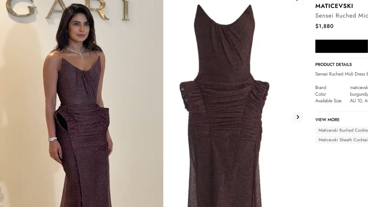 In Pics: Priyanka Chopra stuns in diamond jewels, Rs 1.67 lakh metallic  midi dress at Bvlgari Mumbai exhibition