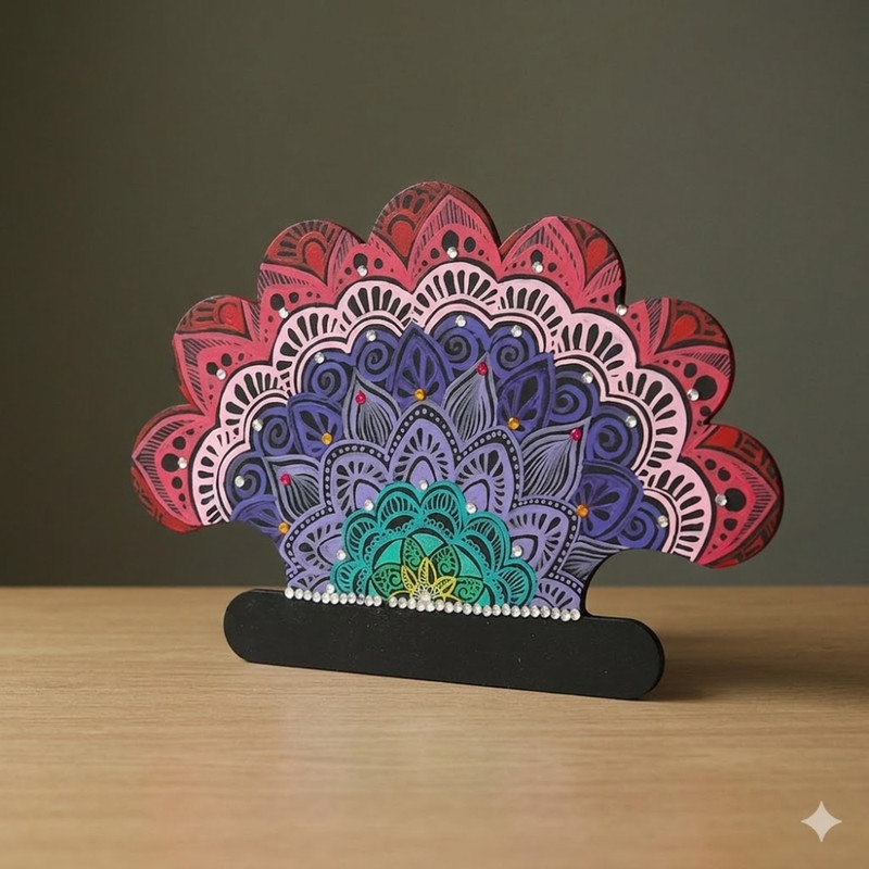 Penkraft Pen Mandala Advanced Art on a Hand Fan DIY kit with Free video tutorial