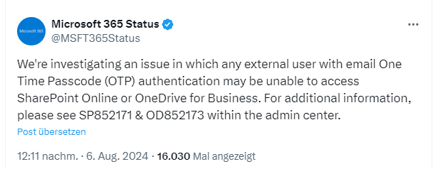Microsoft 365-Probleme