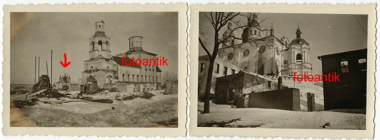 Foto 2 WK 2 x Foto wunderschöne russische orthodoxe Kirche Winterlandschaft Top