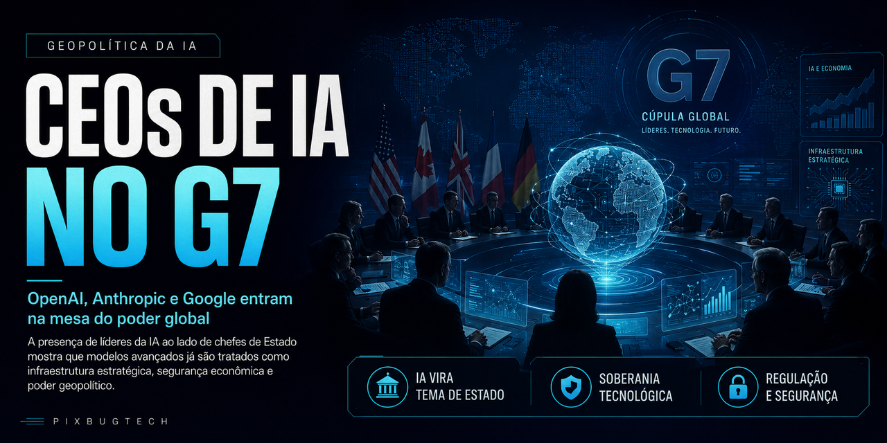 CEOs da OpenAI, Anthropic e Google no G7: a inteligência artificial entrou oficialmente na sala onde o poder mundial é negociado
