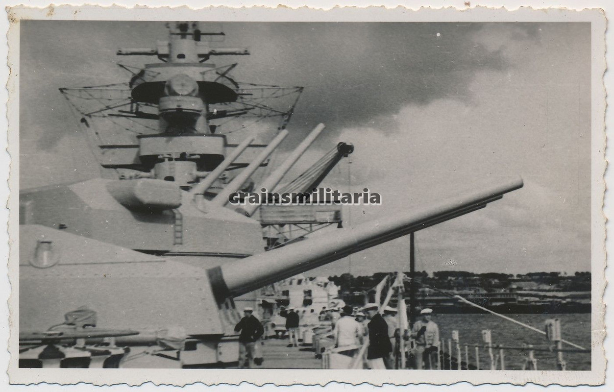 Orig. Foto Geschütze des Schlachtschiff Gneisena