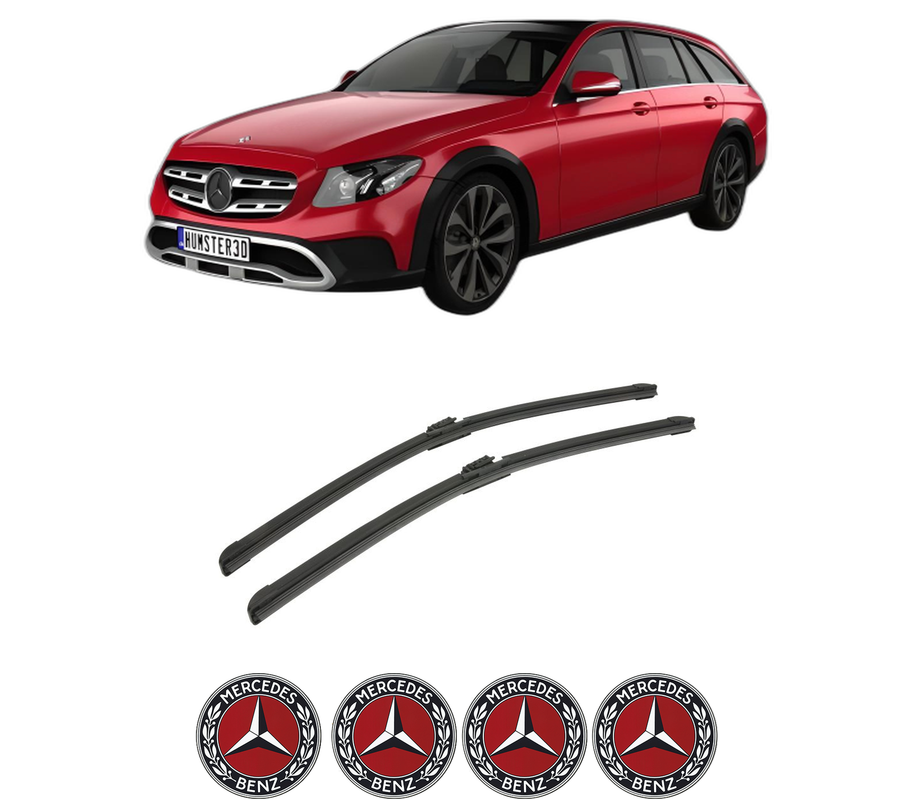 Set stergatoare auto MERCEDES-BENZ E-CLASS T-Model (S213) din 2016-2023, pentru parbriz auto, 2 bucati, Bosch Aerotwin, din cauciuc siliconat rezistent, 4 Stickere Auto MERCEDES-BENZ