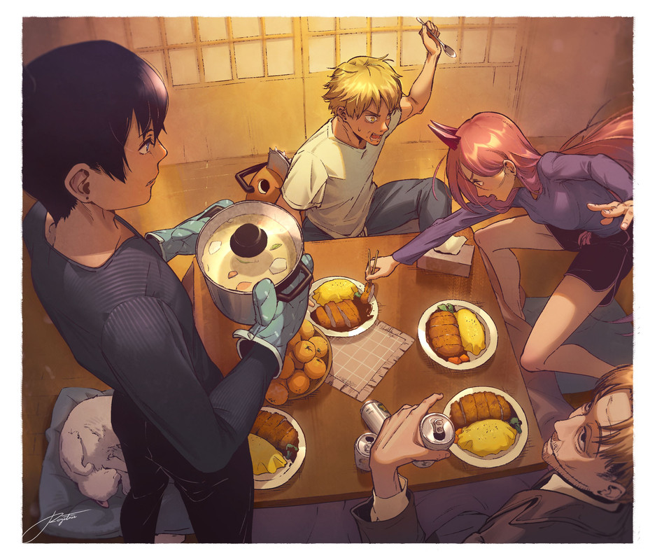 power-denji-hayakawa-aki-pochita-and-kishibe-chainsaw-man-drawn-by-regition-d5a2fdfd109e77d34a3e8