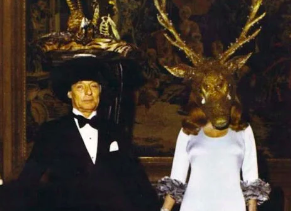 Marie-Hélène de Rothschild with Guy de Rothschild at the Surrealist Ball of 1972