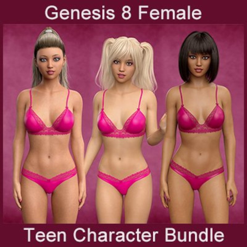 Genesis 8 Female Teen Character Bundle #1