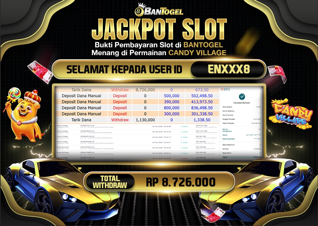 BUKTI JACKPOT LUNAS BANTOGEL