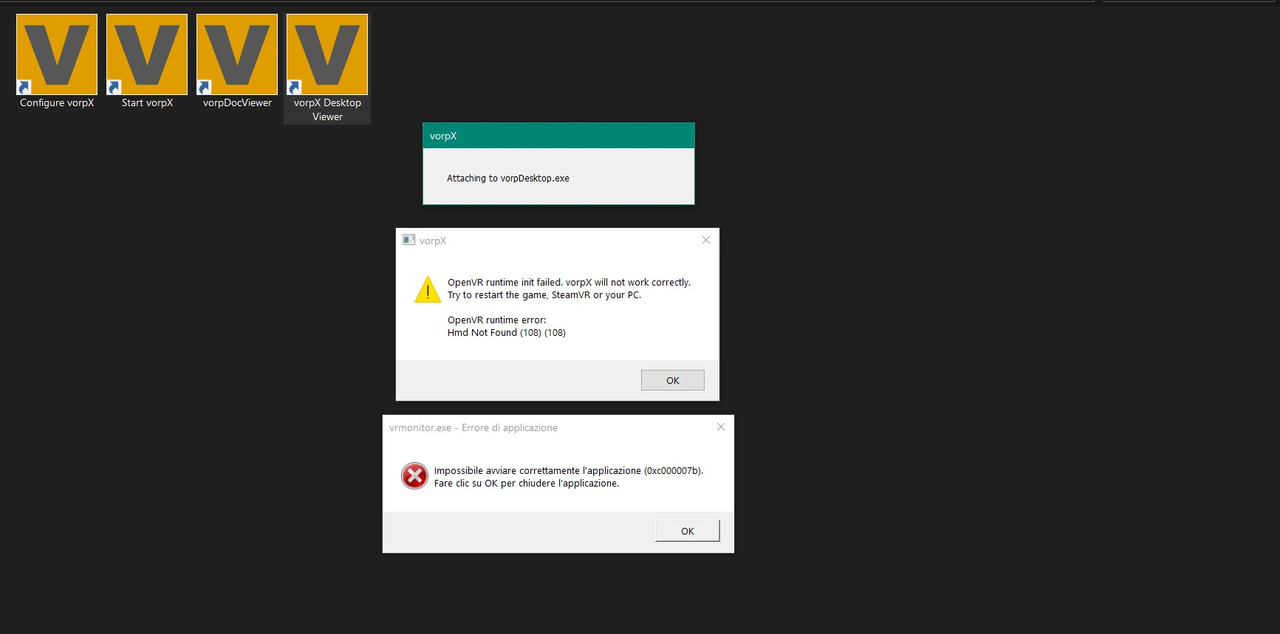 VorpX Error after update - vorpX - VR 3D-Driver for Oculus Quest, Rift,  Valve Index and other PCVR headsets