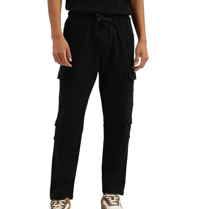 United Colors of Benetton Solid Cargo Fit Cotton Casual Trousers