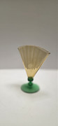 Pomona Green pedestal foot base on Steuben fan vase