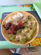 Brocolis, madère et manchon de poulet
