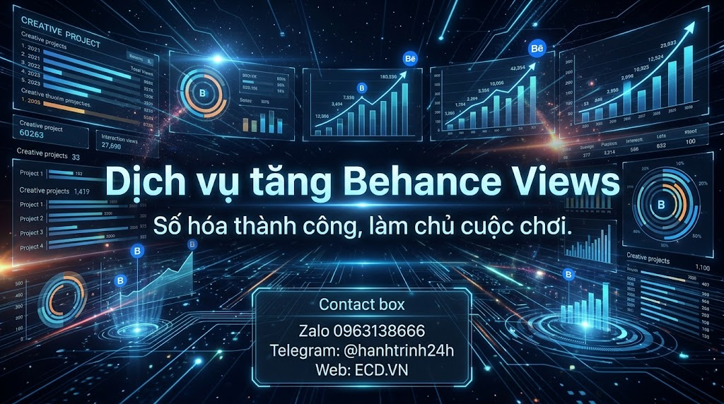 dịch vụ tăng behance views đảm bảo portfolio behance