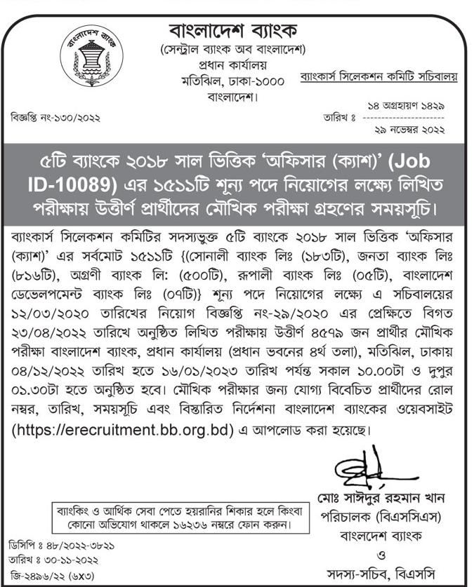 বাংলাদেশ ব্যাংক নিয়োগ পরীক্ষার সময়সূচী,প্রবেশপত্র ডাউনলোড ও পরীক্ষার ফলাফল 9