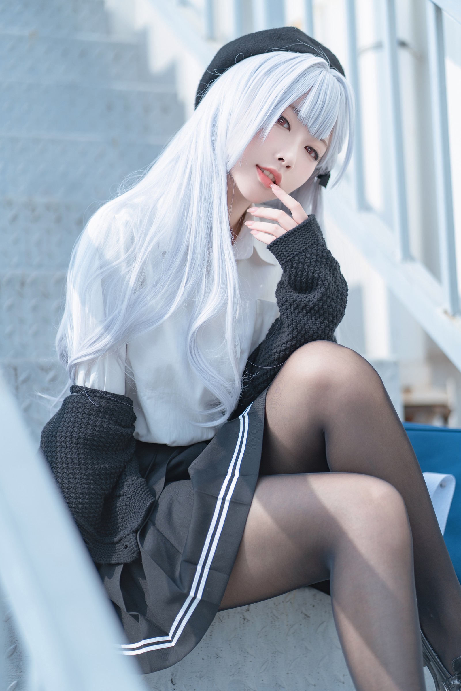 宮本桜 碧蓝航线 斯库拉 JK 制服写真｜校园风 Cosplay 图集（21P｜428MB）插图3