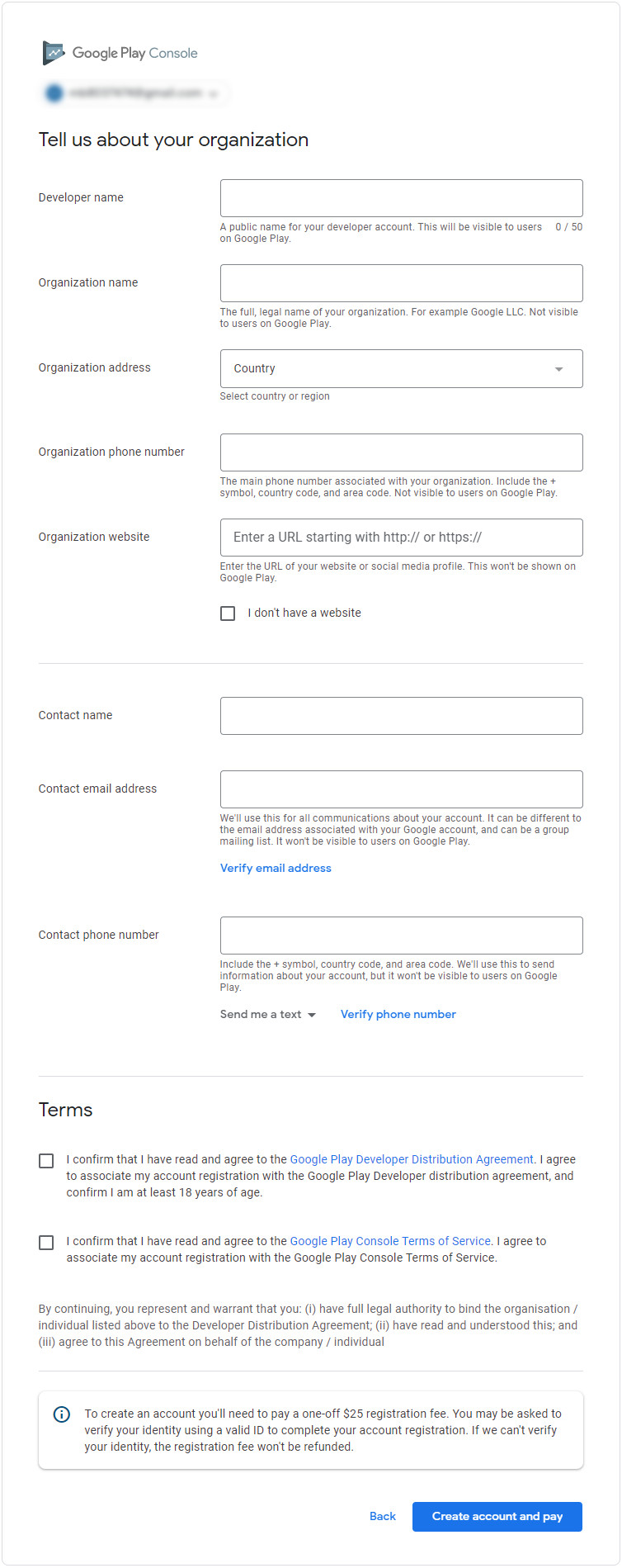 How to Create google console account?
