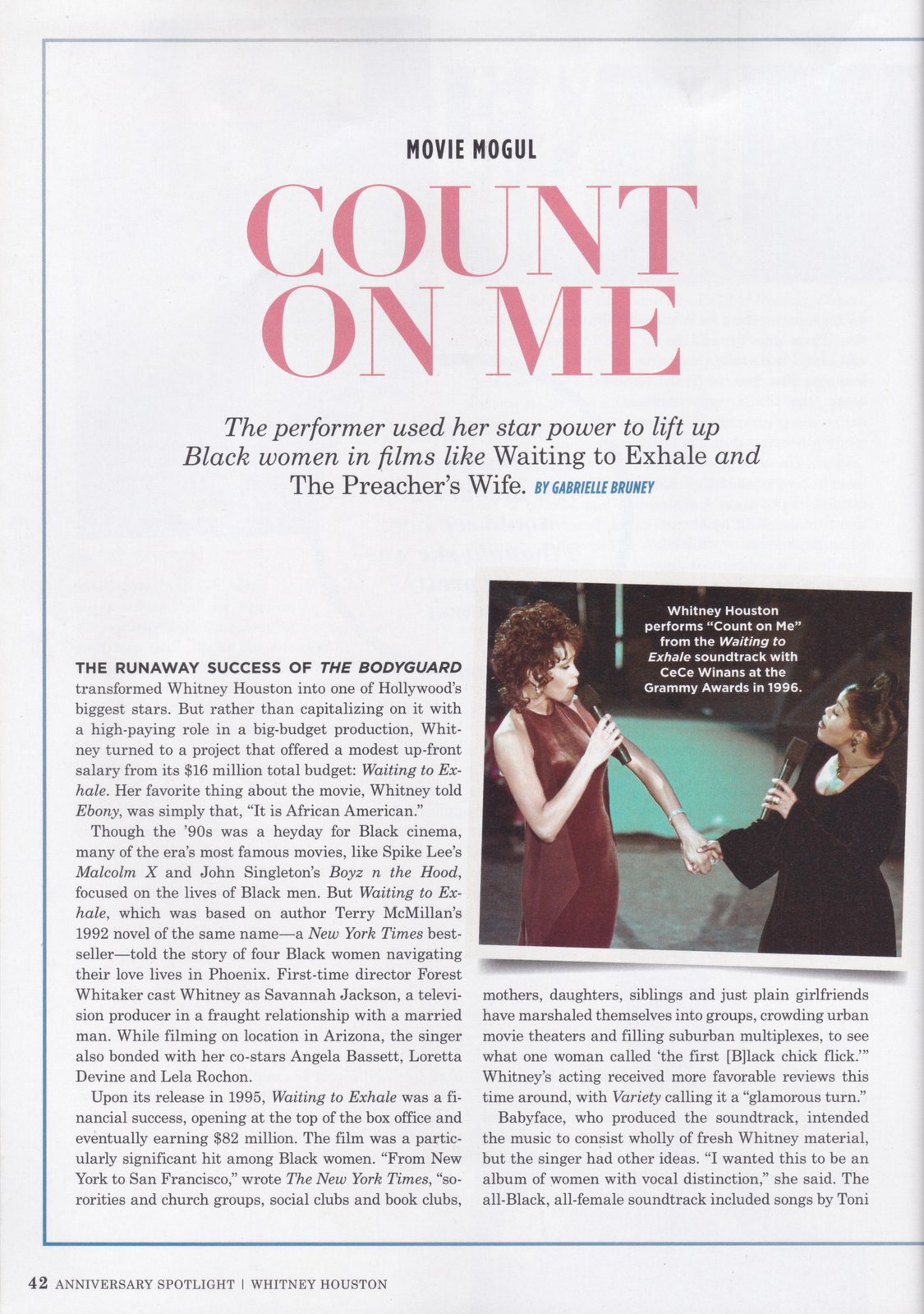 Movie Mogul Count On Me Whitney Houston Anniversary Spotlight January February 22 Lipstick Alley