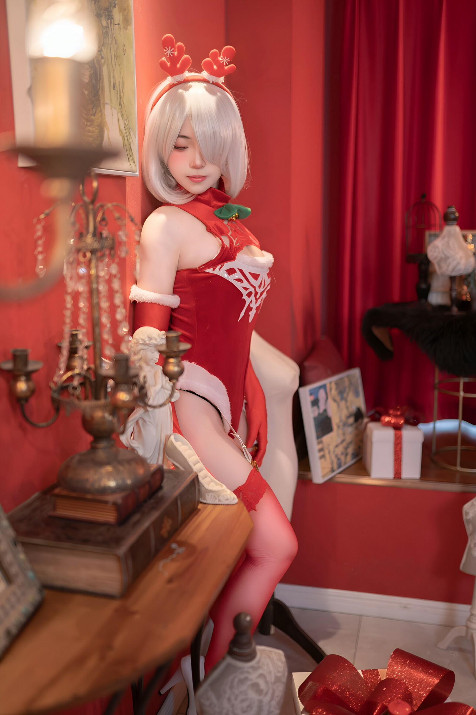 Bangni邦尼 – 圣诞尼尔 红裙御姐 Cosplay 写真集（132P-3V-966MB）插图7