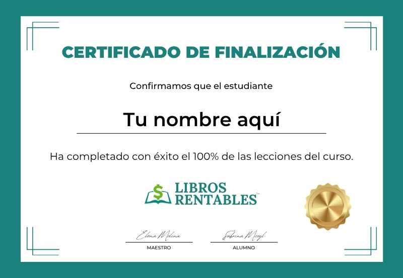 A certificate of completion for the course.