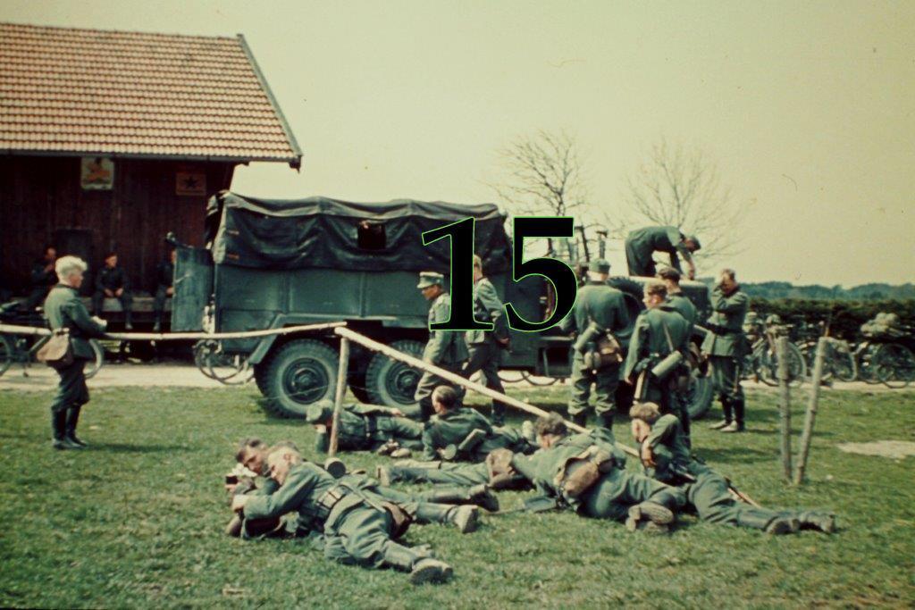 DIA COLOR 1940 Gebirgsjäger RADFAHR Btl. 402 LKW