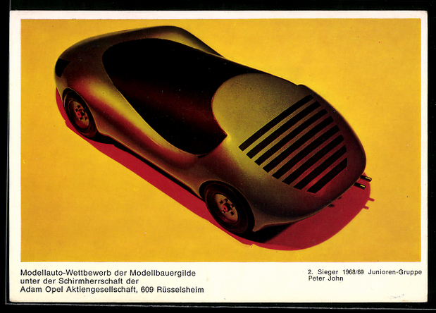 AK Modellauto Wettbewerb Schirmherrschaft Opel AG 2 Sieger 1968 69 Junioren