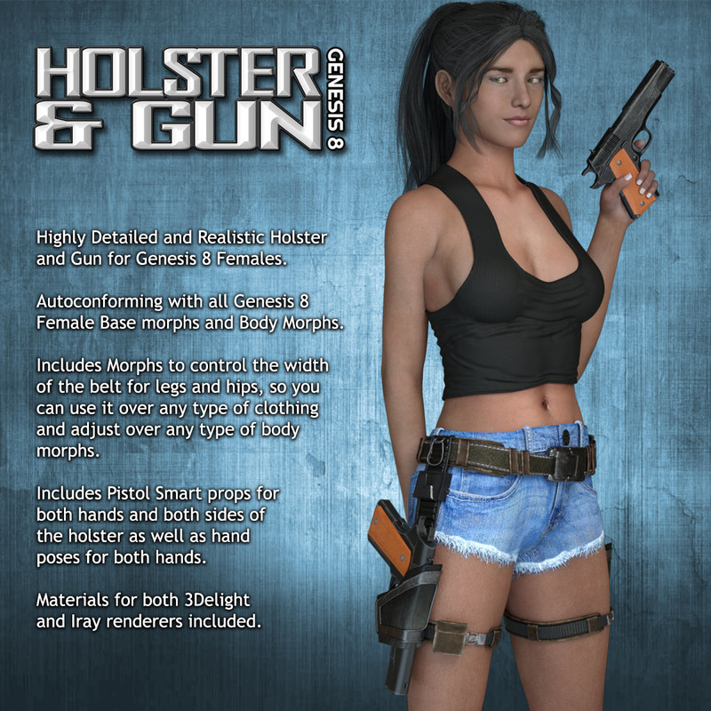 Exnem Holster & Gun for Genesis 8 Female