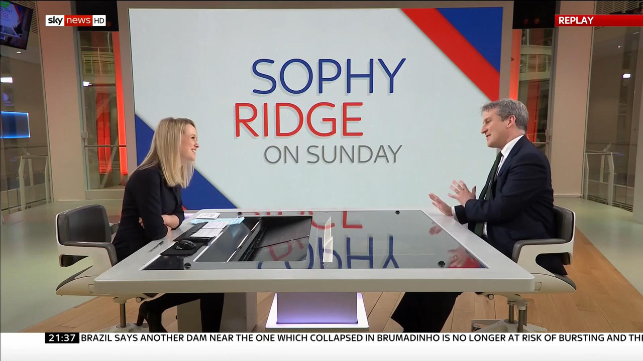27 January - 21.30.00 - Sophy Ridge On Sunday. A new kind of pol