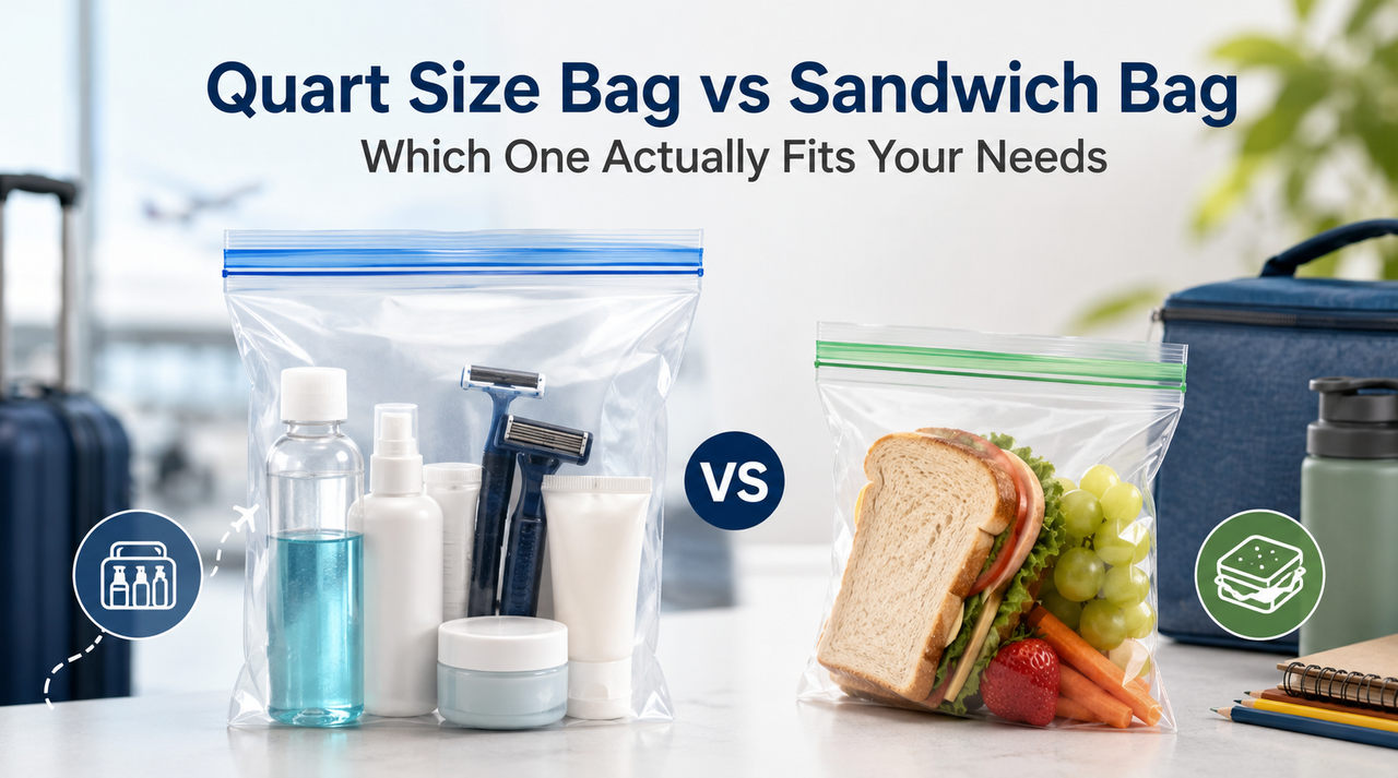 quart size bag vs sandwich bag