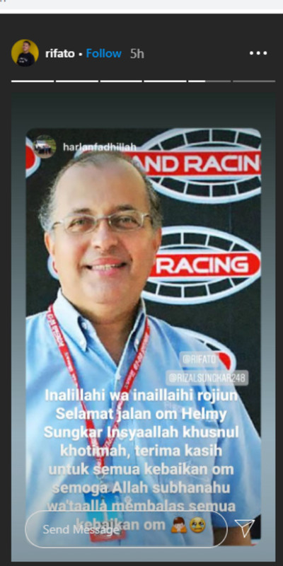 Helmy Sungkar meninggal dunia pada usia 68 tahun.