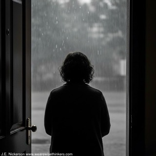 Grieving character sitting alone in a dim room, showing emotional weight and isolation after loss.