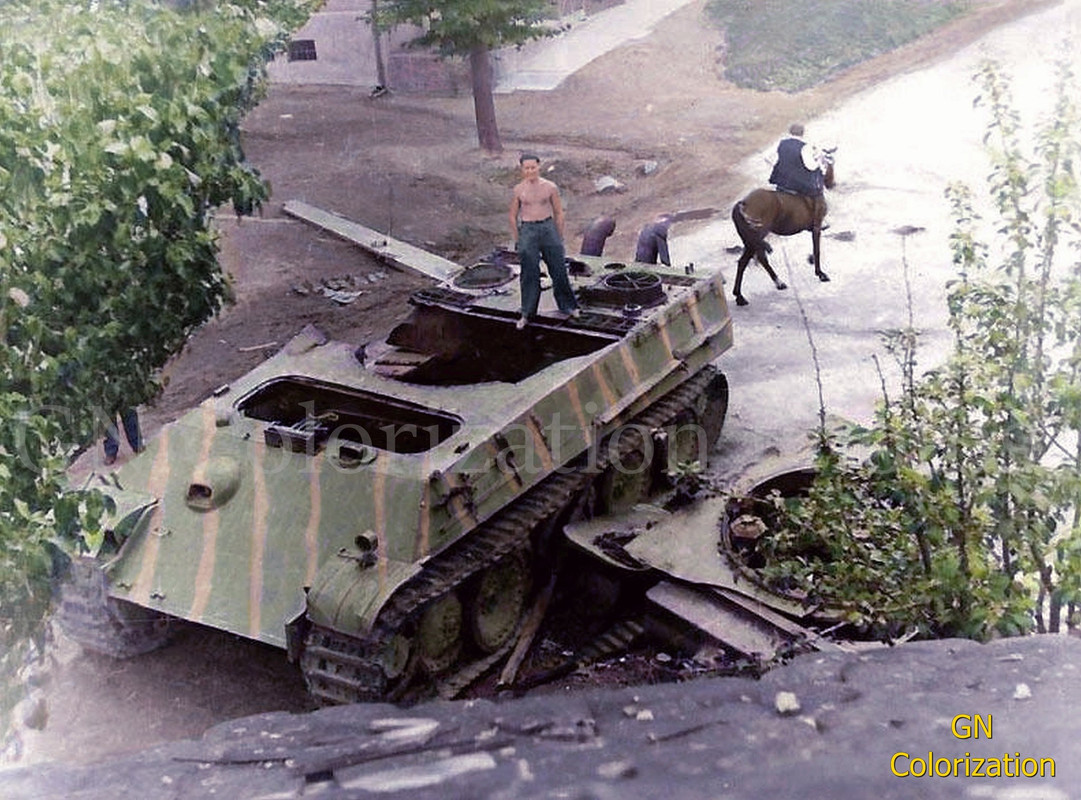 Le Panther - Page 5 Panther-allemand-Ausf-G-probablement-la-Tch-coslovaquie-1945