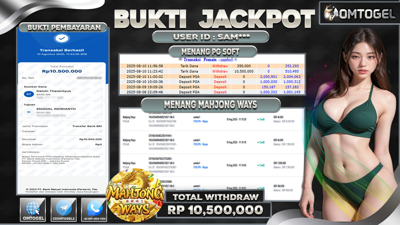 OMTOGEL JACKPOT PGSOFT MAHJONG WAYS 10 JUTA DI BAYAR LUNAS ,-