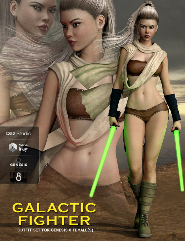 Galactic Fighter Outfit Set for Genesis 8 Female(s)