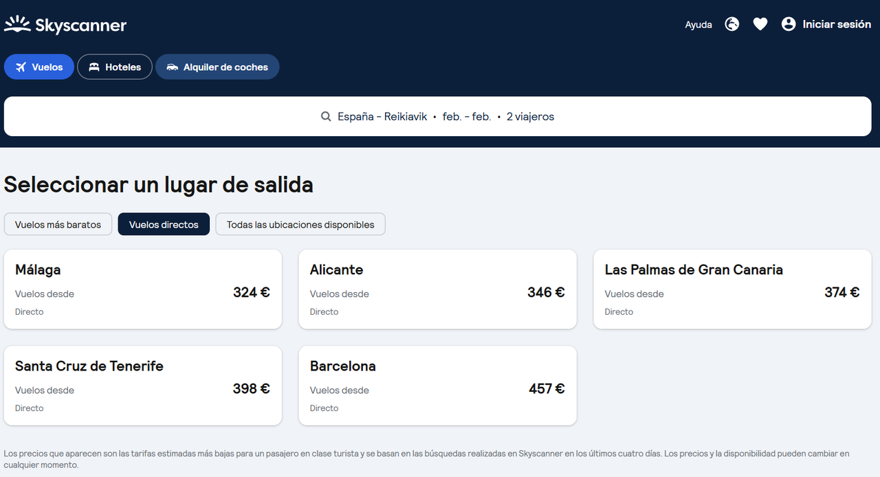 Vuelos a Islandia en Febrero - Opciones de vuelos directos (1)