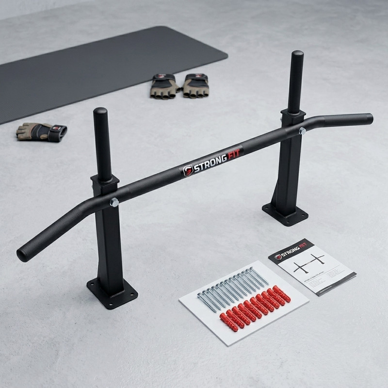 Vue du dessus de la barre fixe de musculation murale