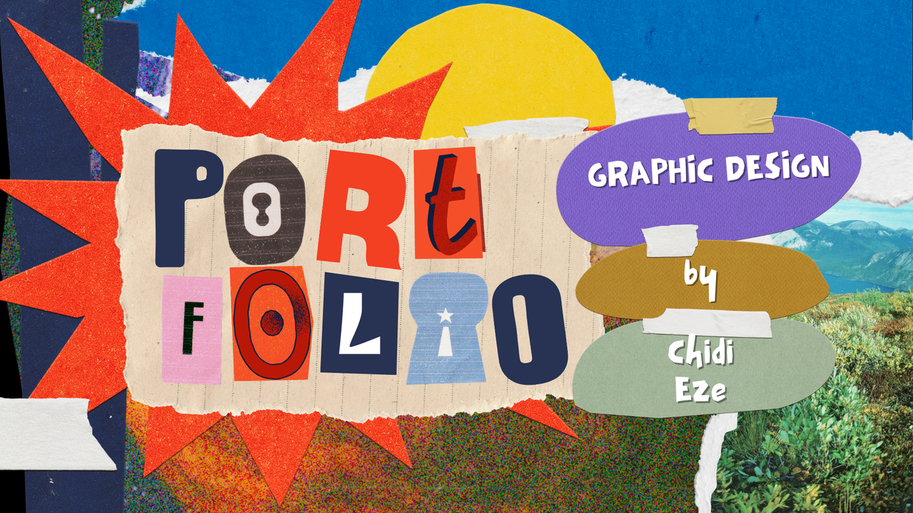 Yellow and Blue Scrapbook Graphic Design Creative Portfolio Presentation