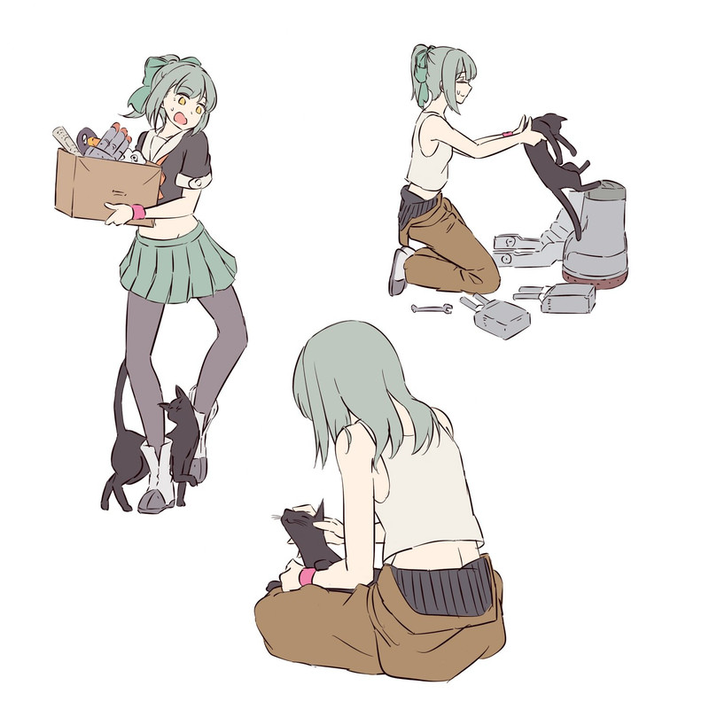 failure-penguin-miss-cloud-and-yuubari-kantai-collection-drawn