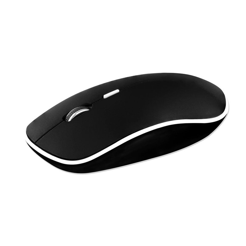 Mouse inalámbrico Argom en color negro clásico con su nano receptor USB.