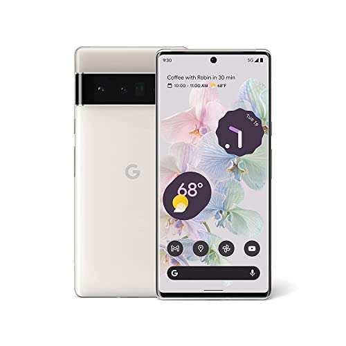 Google Pixel 6 Pro - AMOLED 5G de 6.7 pulgadas - Smartphone desbloqueado - 128 GB - Blanco nublado (reacondicionado) 
