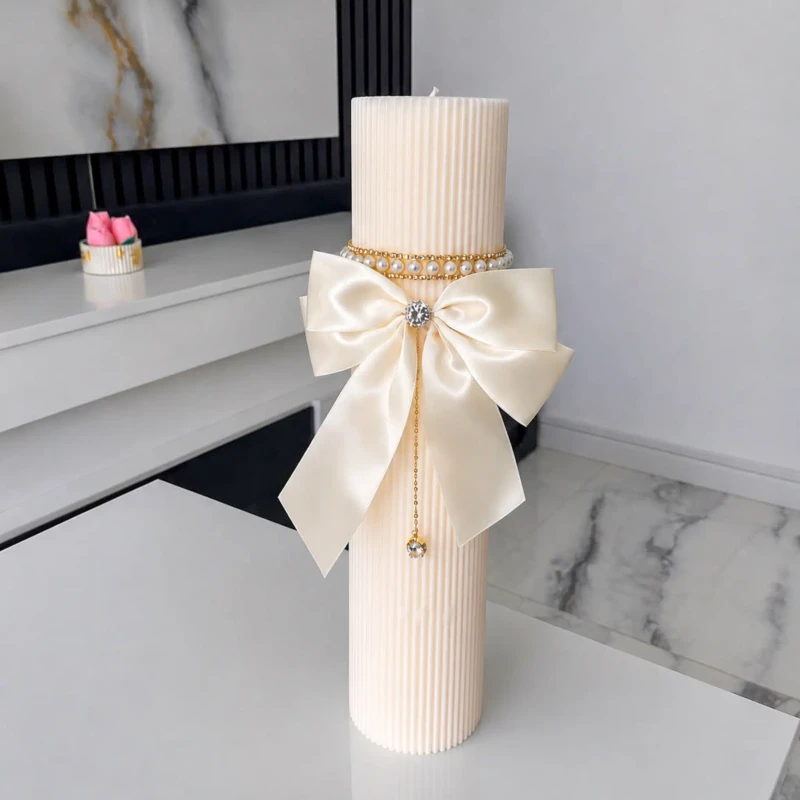 Set elegant lumânări nuntă Elise Pearl