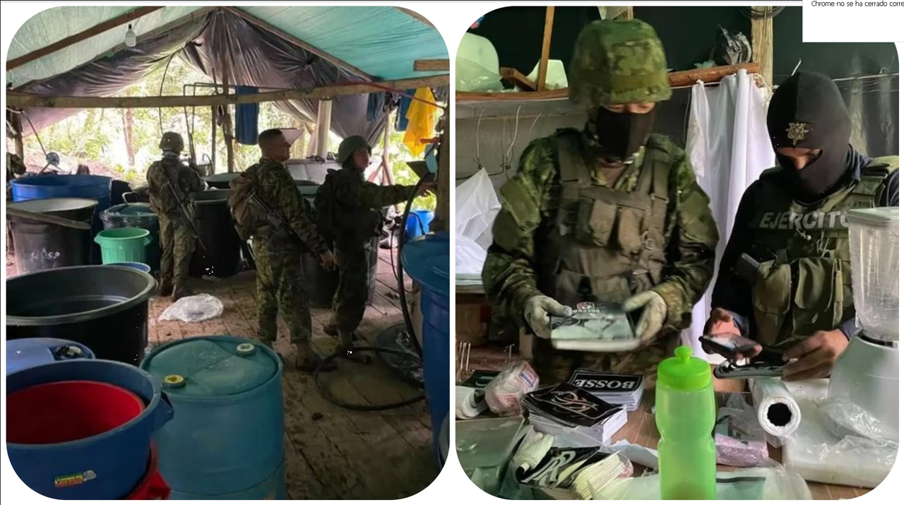 Localizan laboratorio para fabricar cocaína en medio de la selva ecuatoriana