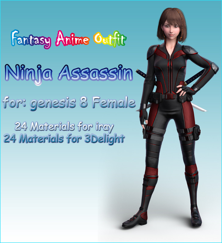 fantasy anime outfit 8 _ Ninja Assassin _ for G8F