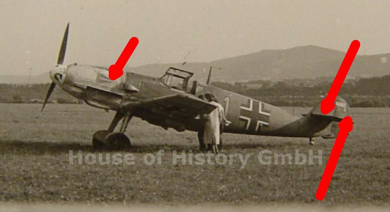 132320, Fotoalbum LW-Ingenieur, Messerschmitt Bf 109, 9 Abschüsse Maling Kennung