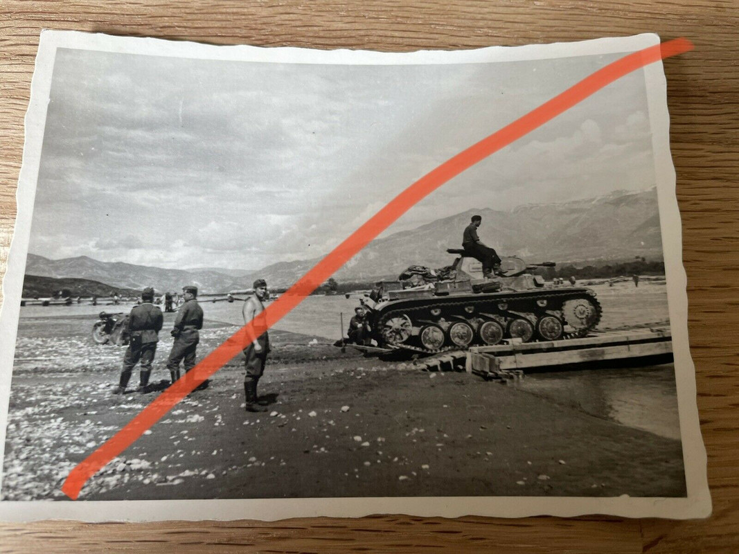 orig. Foto Panzer Brücke Floß