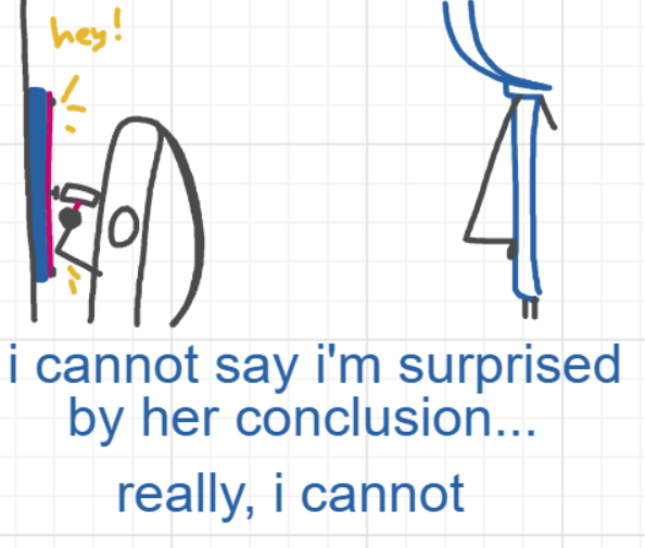 A panel from A Murder On The, episode six of the Board Boards object show by Furretwalk/WalkingFurret.