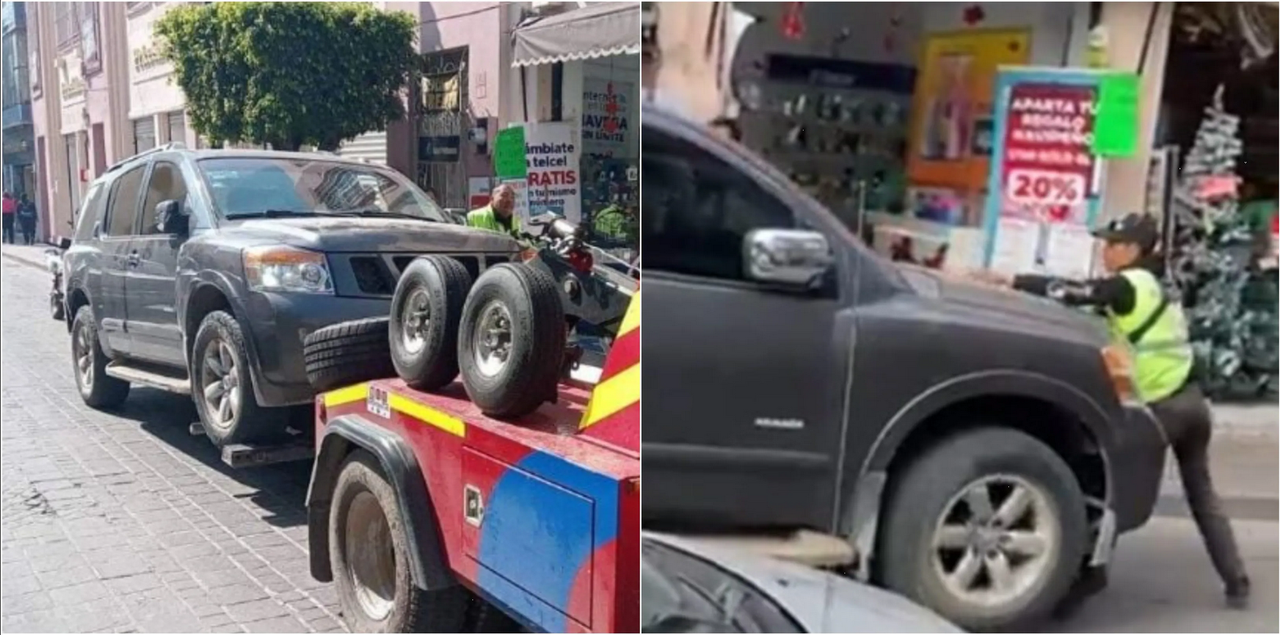 Intenta arrollar a policía vial por evitar infracción y lo detienen (video)