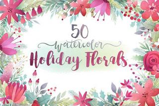 Watercolor Holiday Florals Watercolor Holiday Florals