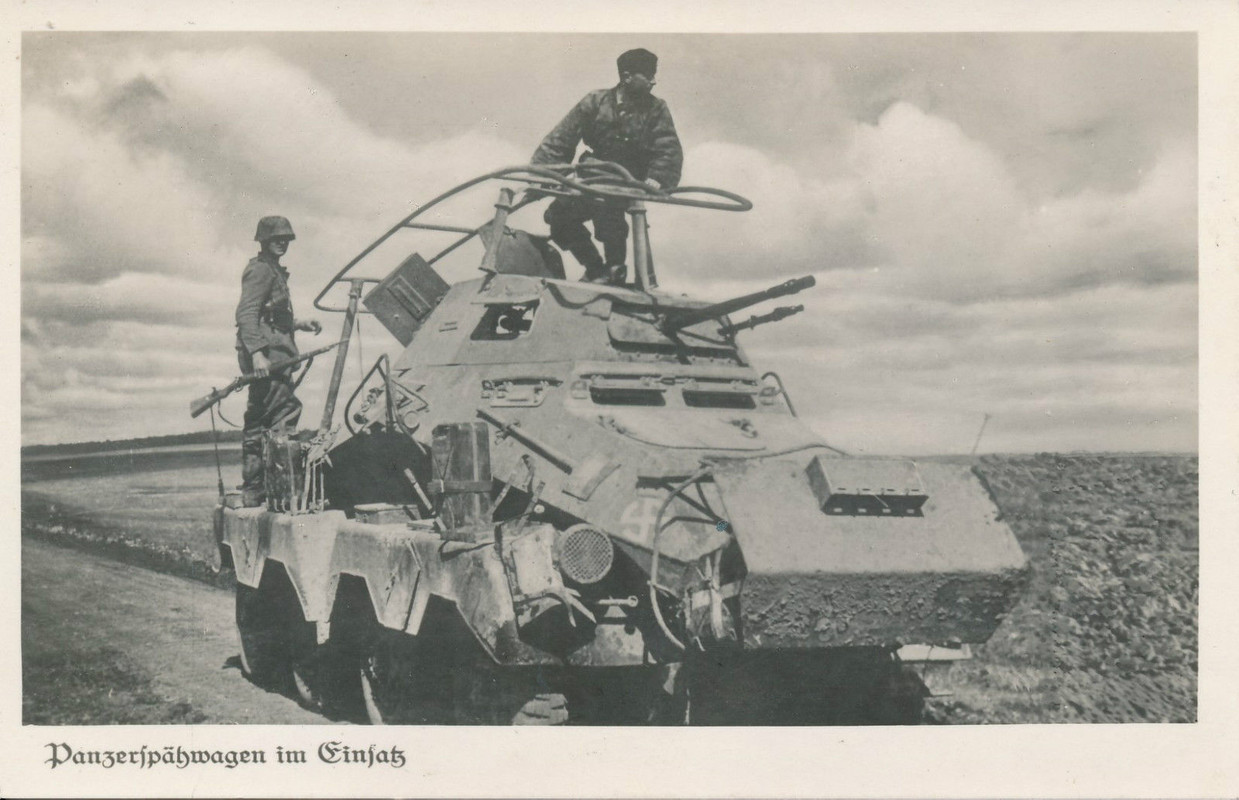 Foto PK Unser Heer Panzerspähwagen im Einsatz Be