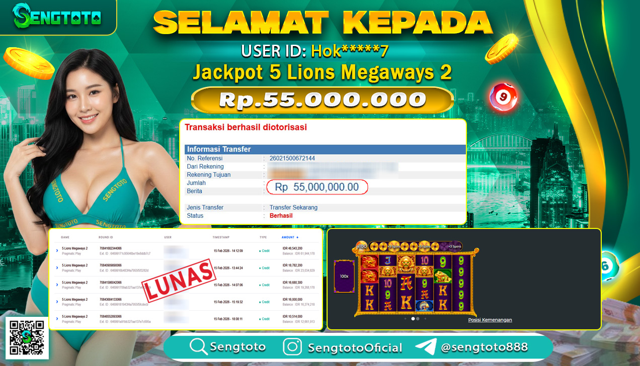 BUKTI PEMBAYARAN SLOT 5 LIONS MEGAWAYS 2