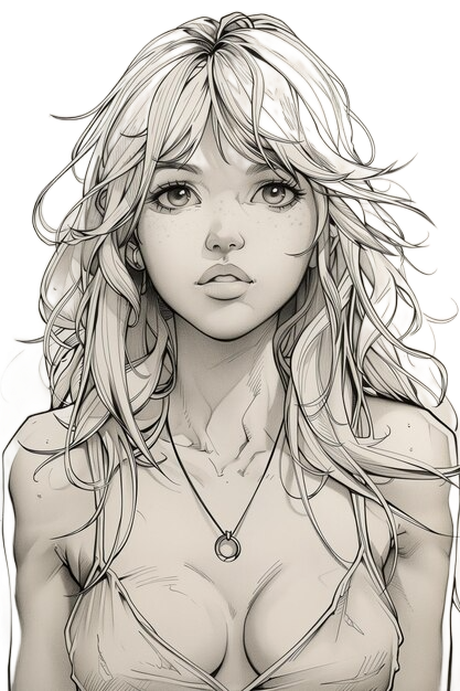 black-white-animestyle-sketch-woman-with-flowing-long-hair-401395-4633