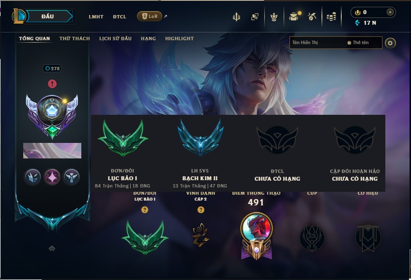 Acc LMHT # - Khung Bạch Kim